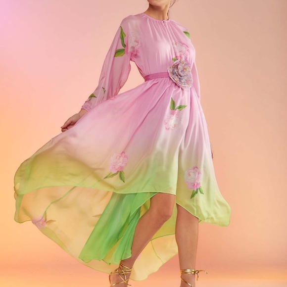 NEVER WORN Cynthia Rowley Multi Coloured High Low Dress - Picture 5 of 6